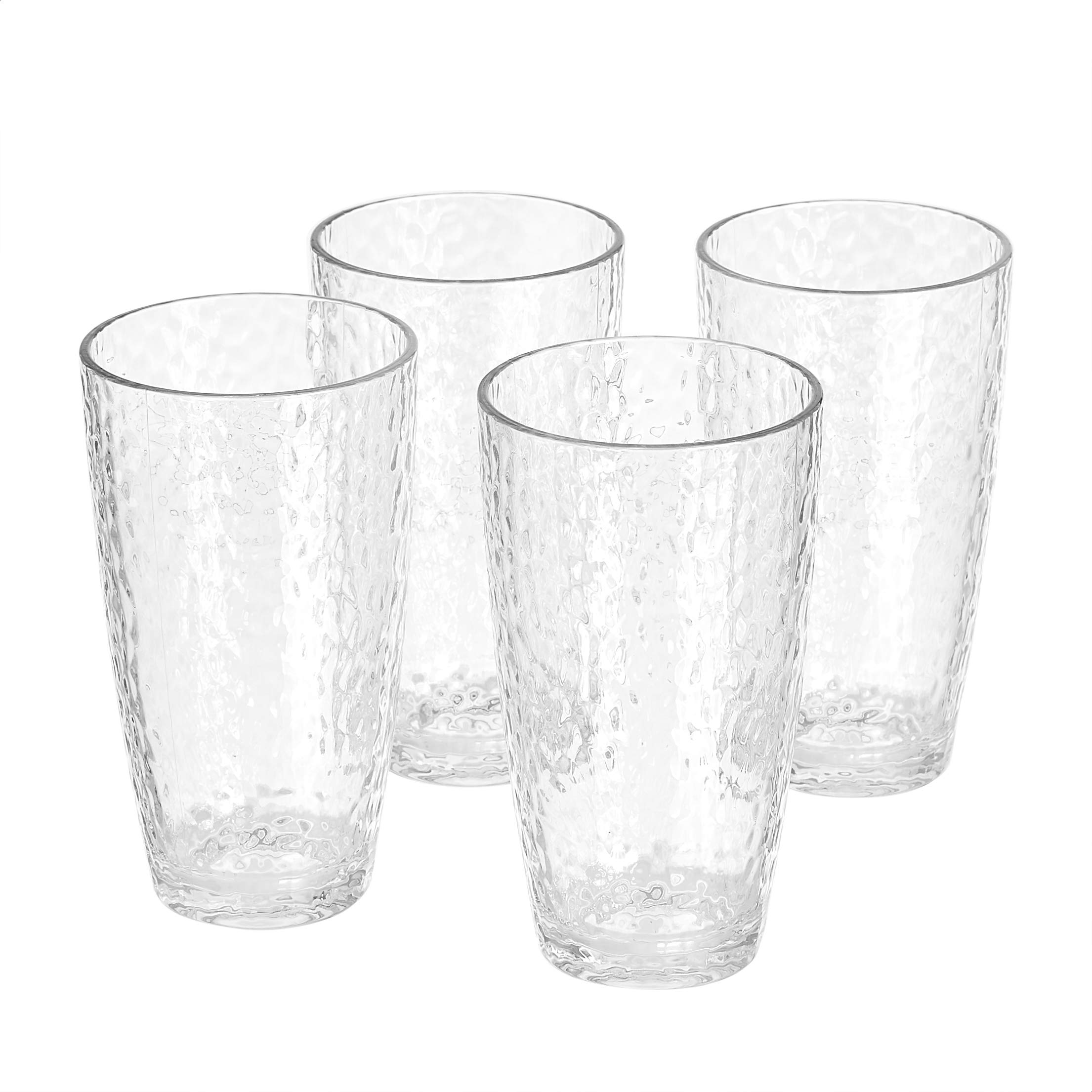 AmazonBasics Tritan 錘紋高身杯|18 oz・4件組