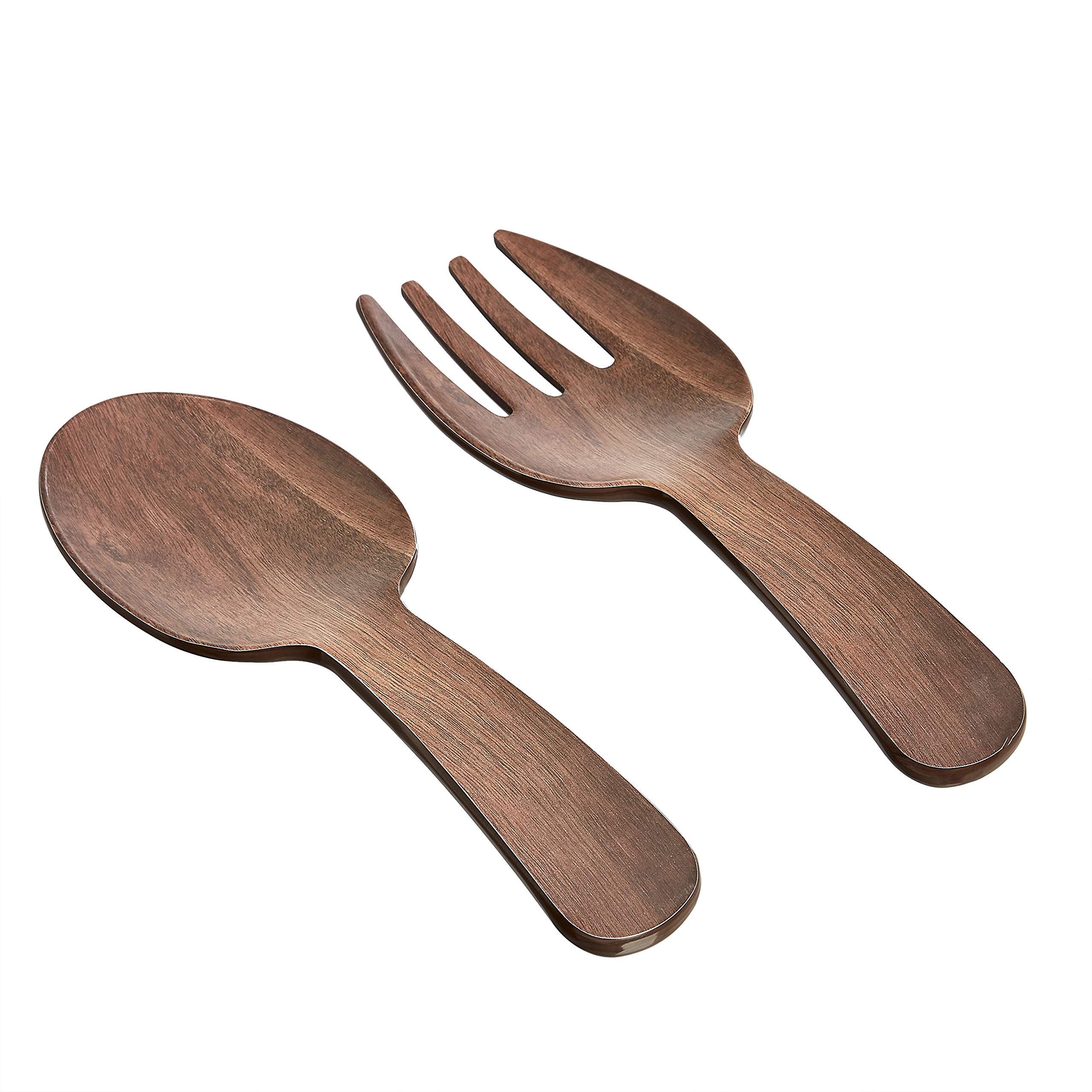 AmazonBasics 沙律上菜碗連餐具｜13.8吋・相思木紋 · 圖片 4
