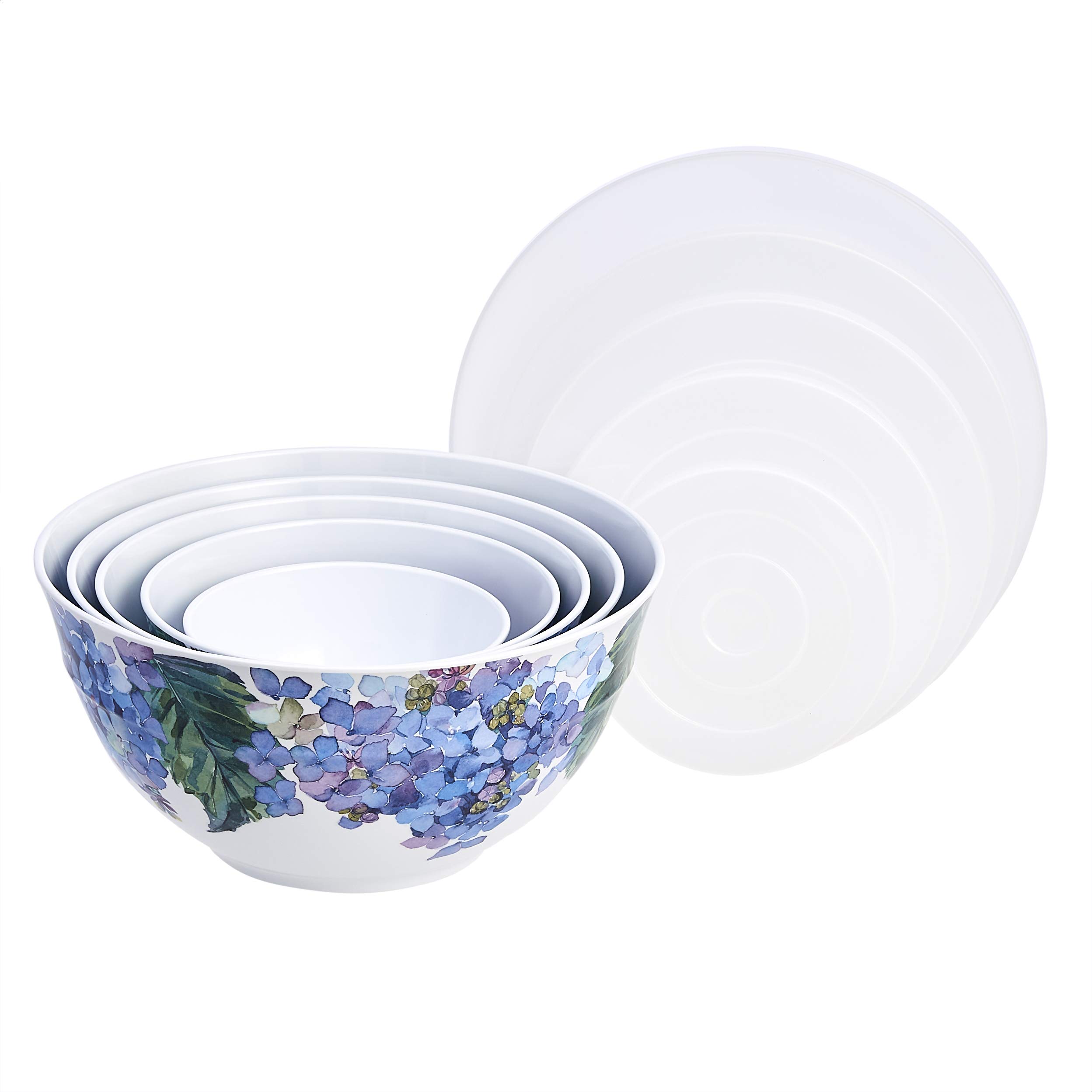 AmazonBasics 連蓋攪拌碗套裝｜Hydrangea Floral・10件組 · 圖片 2